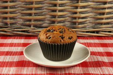 Chocolate muffin closeup