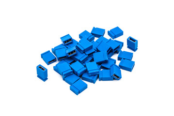 Pile of Blue Short Circuit Cap Jumper