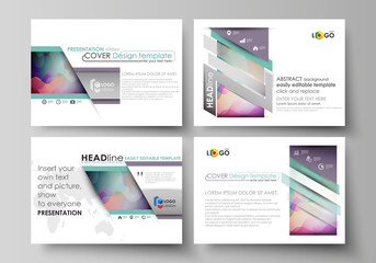 Business templates for presentation slides. Easy editable layouts in flat style, vector illustration. Bright color pattern, colorful design, overlapping shapes forming abstract beautiful background.