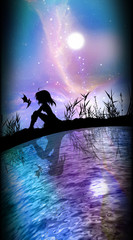 Girl with the Dragon cartoon characters in the real world silhouette art photo manipulation