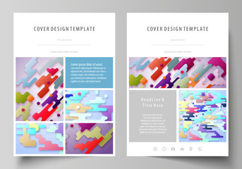 Fototapeta na wymiar Business templates for brochure, flyer, report. Cover design template, abstract vector layout in A4 size. Bright color lines and dots, minimalist backdrop, geometric shapes, minimalistic background.