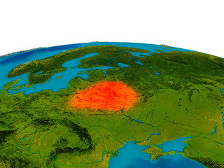 Belarus on model of planet Earth
