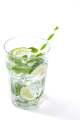 Mojito cocktail in glass isolated on white background
