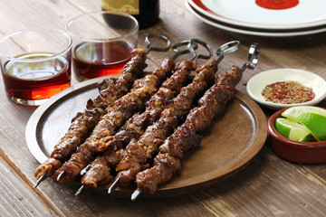 chinese lamb skewers, yang rou chuan