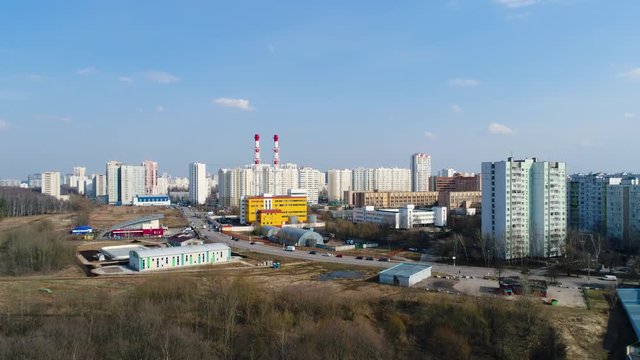 Moscow suburb. The view from the bird's flight