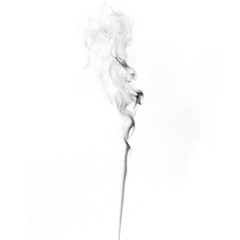 Black smoke on white background