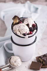 Homemade stracciatella ice cream