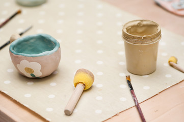 Brushes for decoration products from clay