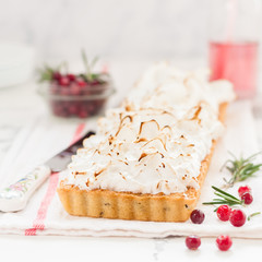 Cranberry Meringue Tart