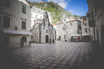 Fototapeta na wymiar View on old town of Kotor UNESCO twon in Montenegro.