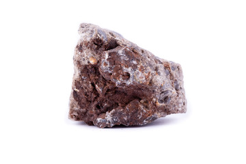 Macro minerals vanadinite stone on a white background