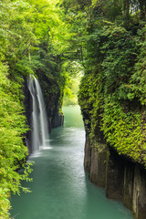 Fototapeta premium Takachiho gorge and waterfall in Miyazaki, Kyushu, Japan