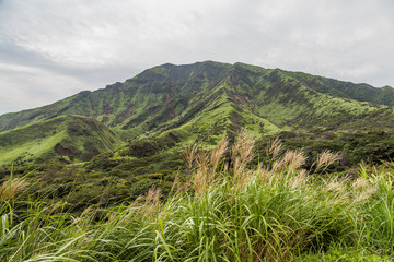 Mount Aso landscape which is active volcano in Kumamoto, Japan