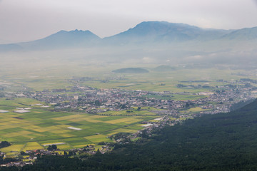 agriculture and Mount Aso Volcano in Kumamoto, Japan