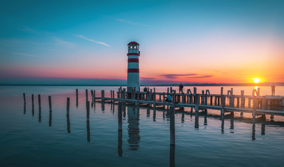 Neusiedlersee at Sunset, Podersdorf Burgenland Österreich, Austria, Surfweltcup, 