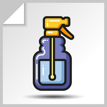 Water spray of garden tool icon. Vector Isolated flat colorful illustration.