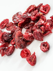 Dried cranberries isolated on white background