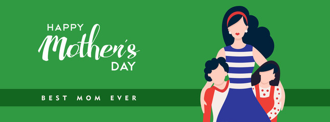 Happy mothers day family love illustration banner
