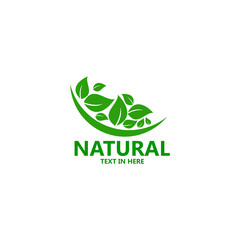 Natural Leaf Wind Logo Template