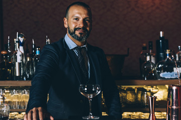Portrait of expert barman.