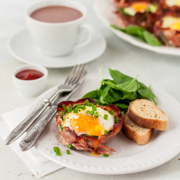 Bacon and Egg Cups with Spinach