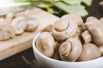 The champignon mushrooms