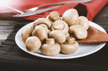 The champignon mushrooms