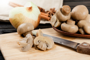 The champignon mushrooms