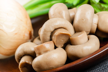 The champignon mushrooms