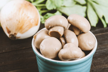 The champignon mushrooms