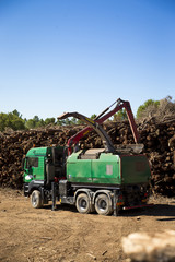 Industrial machinery for transforming biomass.