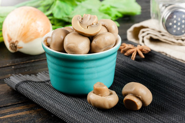 The champignon mushrooms