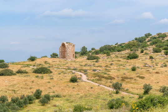Ruins of Crusader Church of St Anne in Bet Guvrin-Maresha National Park. It was one of the most important towns of Judah during the time of the First Templ