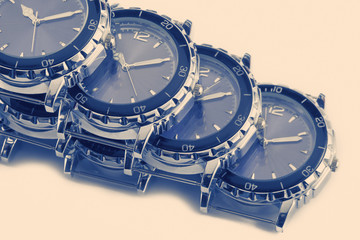 Wrist watches with a retro effect