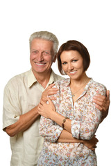 Elderly father with an adult daughter