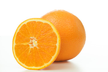 Saftige Orange, halbiert, Close up