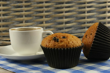 Chocolate muffin closeup
