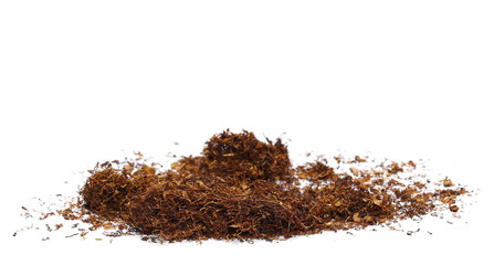Pile of tobacco isolated on white background