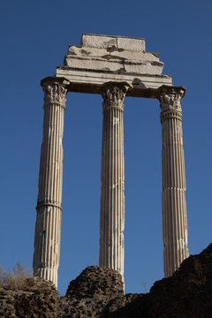 Columns of the Tempel of Castor and Pollux in Rome