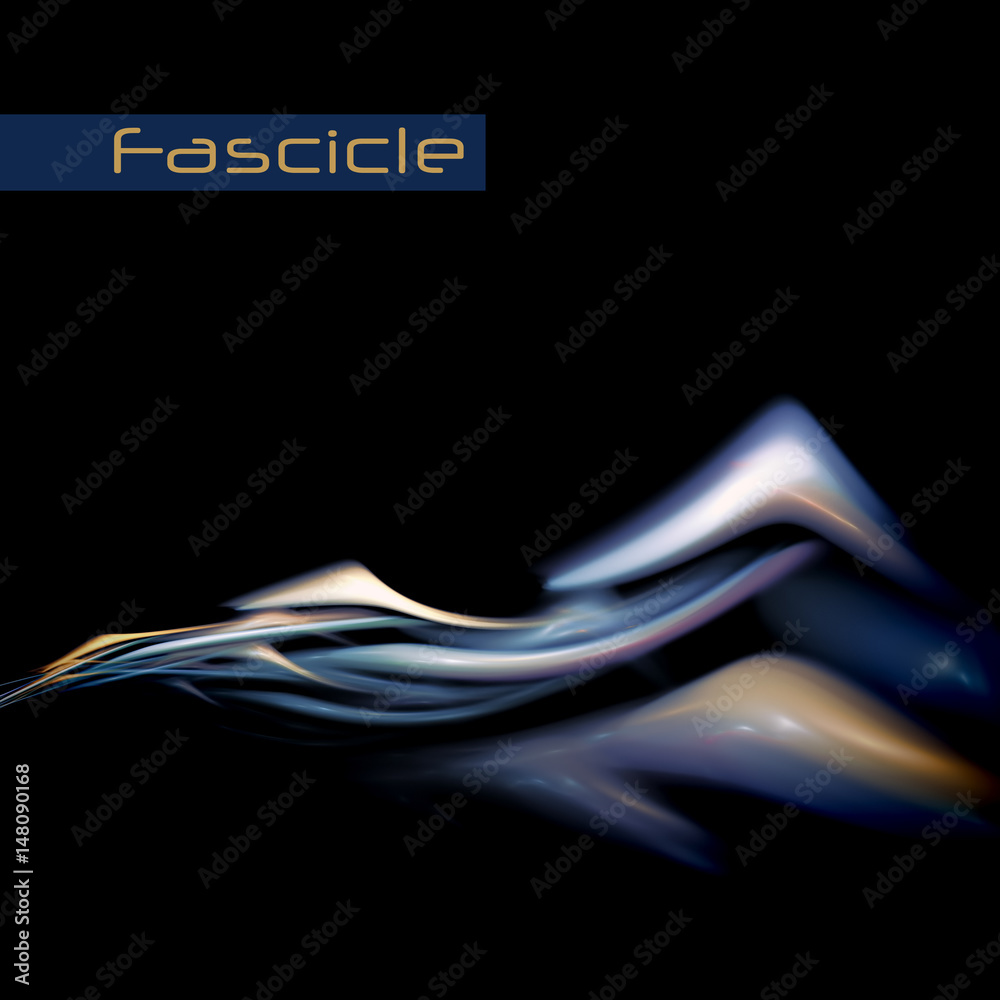 Poster fascicle. abstract fractal wave on a black background