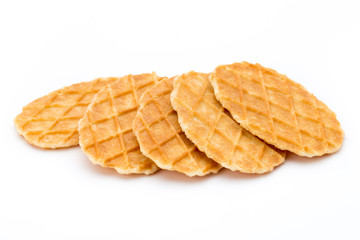 Sweet waffle on the white background.