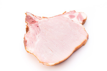Pieces of pork meat, isolated on white background.