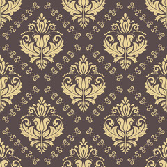 Orient vector classic golden pattern. Seamless abstract background with repeating elements. Orient background