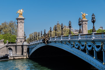 Beaux-Arts style Alexandre III bridge (1896-1900) Paris, France.