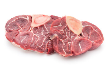 Veal steak isolated on the white background.