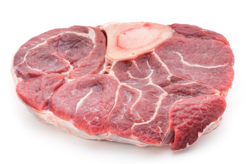 Veal steak isolated on the white background.