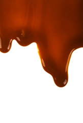 Caramel sauce isolated on a white background