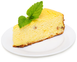 Cheesecake isolated on white