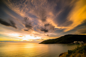 Sunset view beautiful Promthep Cape Phuket Thailand