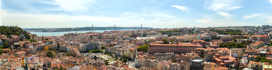 Fototapeta na wymiar Panorama on Lisbon city with old architecture
